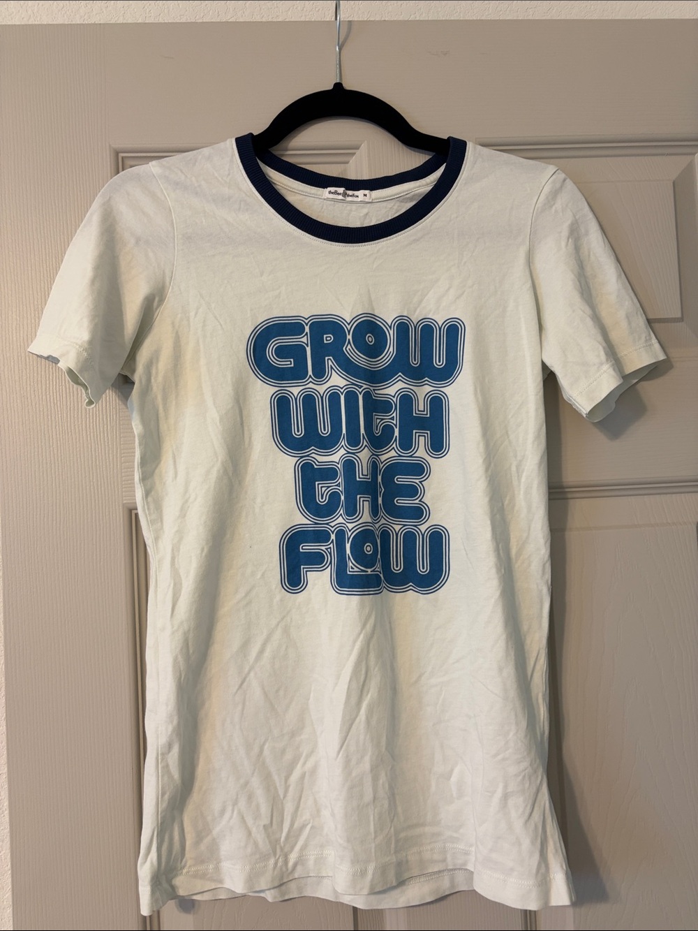 Grow With The Flow Blue Graphic Ringer Tee